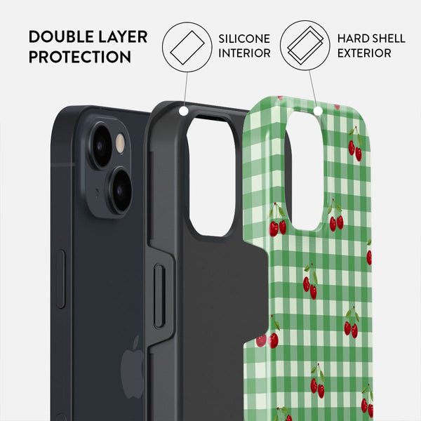 【BURGA】さくらんぼう&チェック柄☆Little Life☆機種各種 Little Life - iPhone 13 Case | BURGA