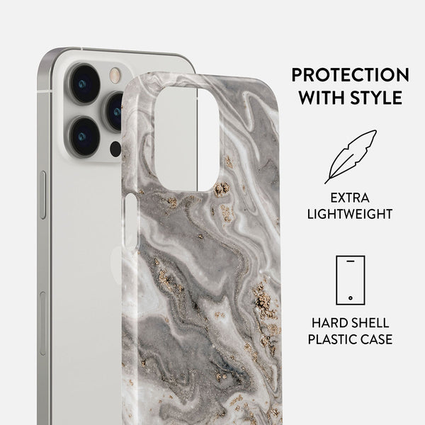 Snowstorm - Grey Marble iPhone 13 Pro Case