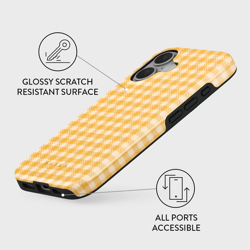 Tuscan Sun - Yellow Plaid iPhone 16 Case 3