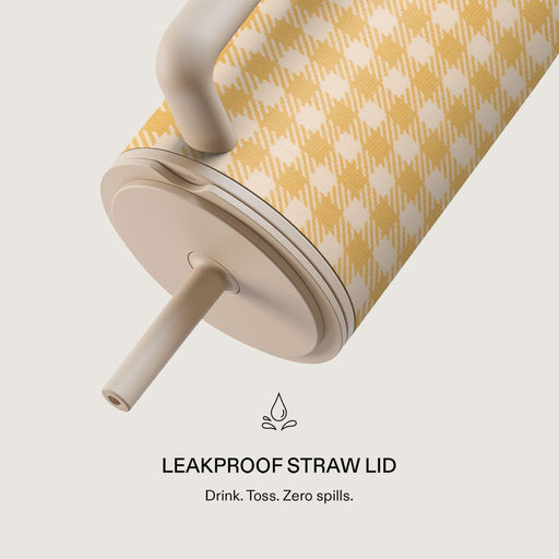Tuscan Sun - Yellow Plaid All Day Leakproof Tumbler