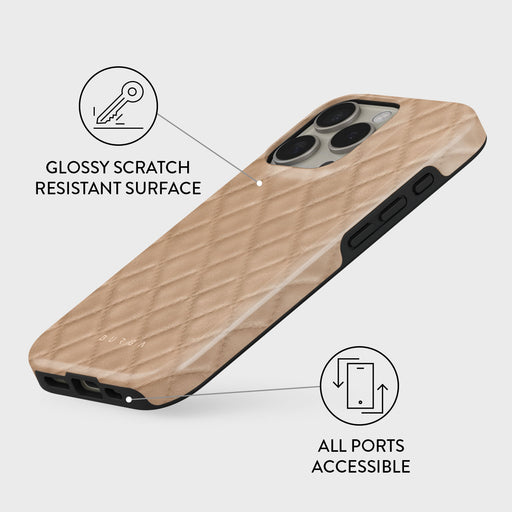 Simply Cream- Quilted iPhone 16 Pro Max Case