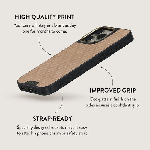 Simply Cream- Quilted iPhone 16 Pro Max Case