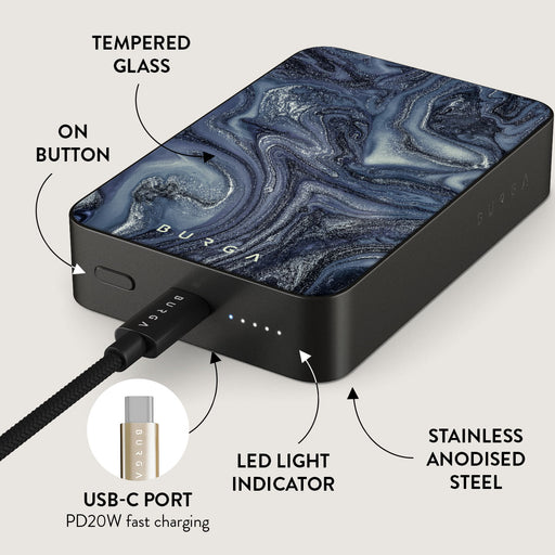 Navy Trench - Blue Magnetic Power Bank
