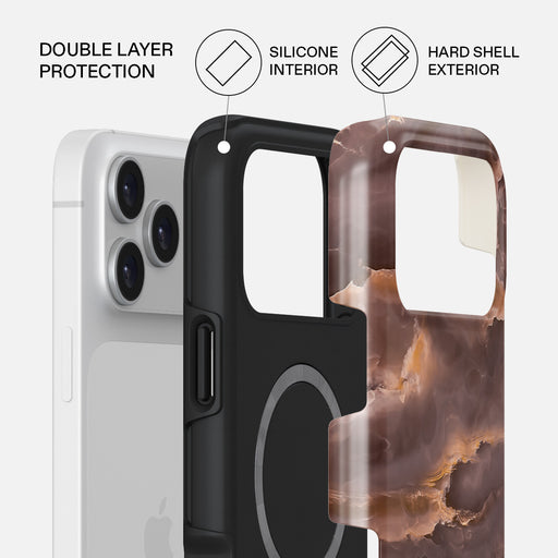 Fire Wood - Brown Marble iPhone 17 Pro Max Case