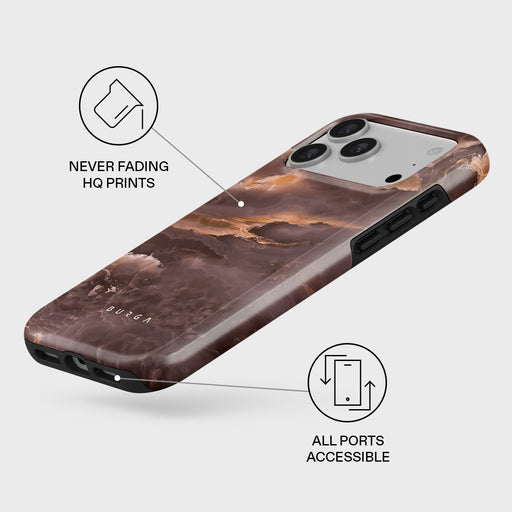Fire Wood - Brown Marble iPhone 17 Pro Max Case