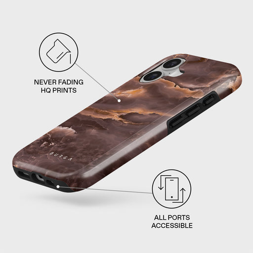 Fire Wood - Brown Marble iPhone 17 Case