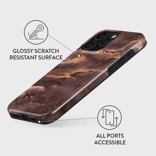 Fire Wood - Brown Marble iPhone 15 Pro Max Case