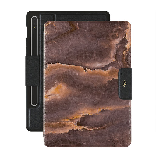 Fire Wood - Brown Marble Samsung Galaxy Tab S8/S7 Case 1