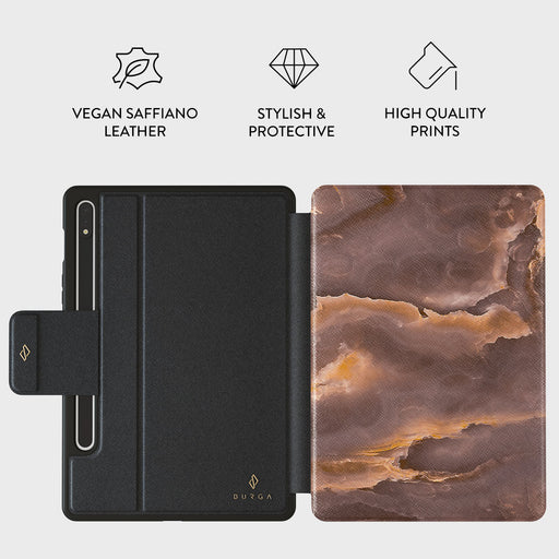 Fire Wood - Brown Marble Samsung Galaxy Tab S8/S7 Case 2