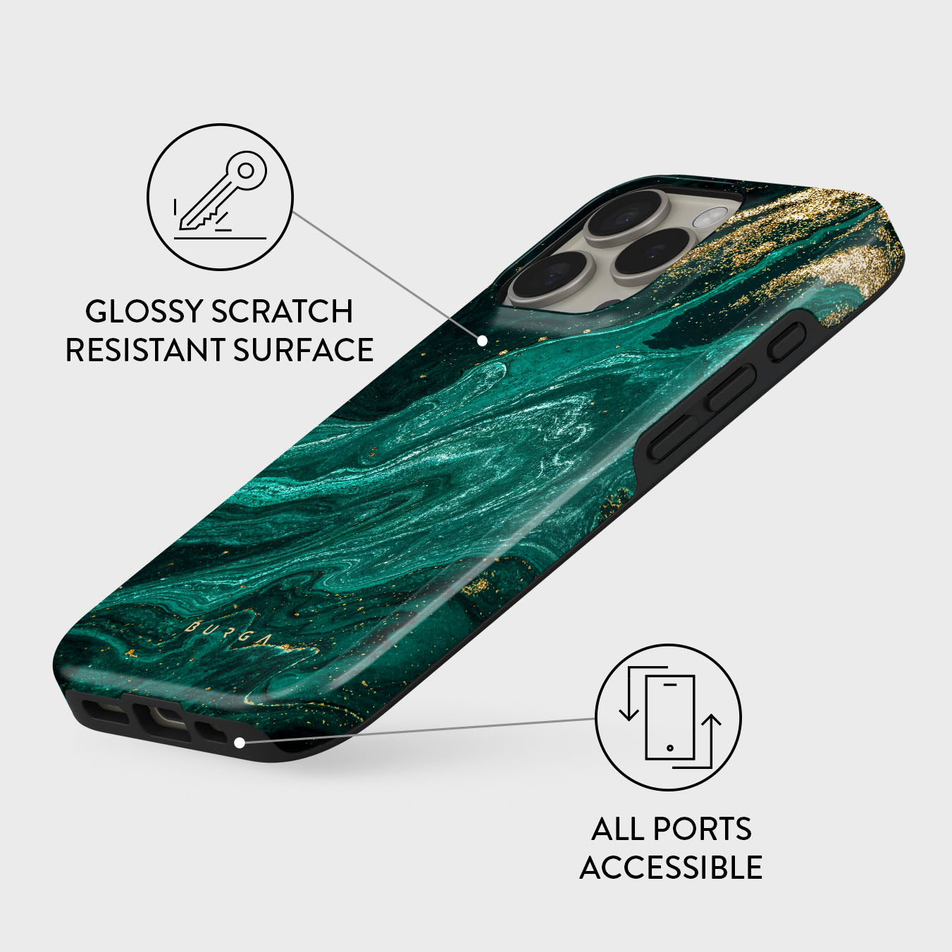 Emerald Pool - Elegant iPhone 16 Pro Max Case | BURGA