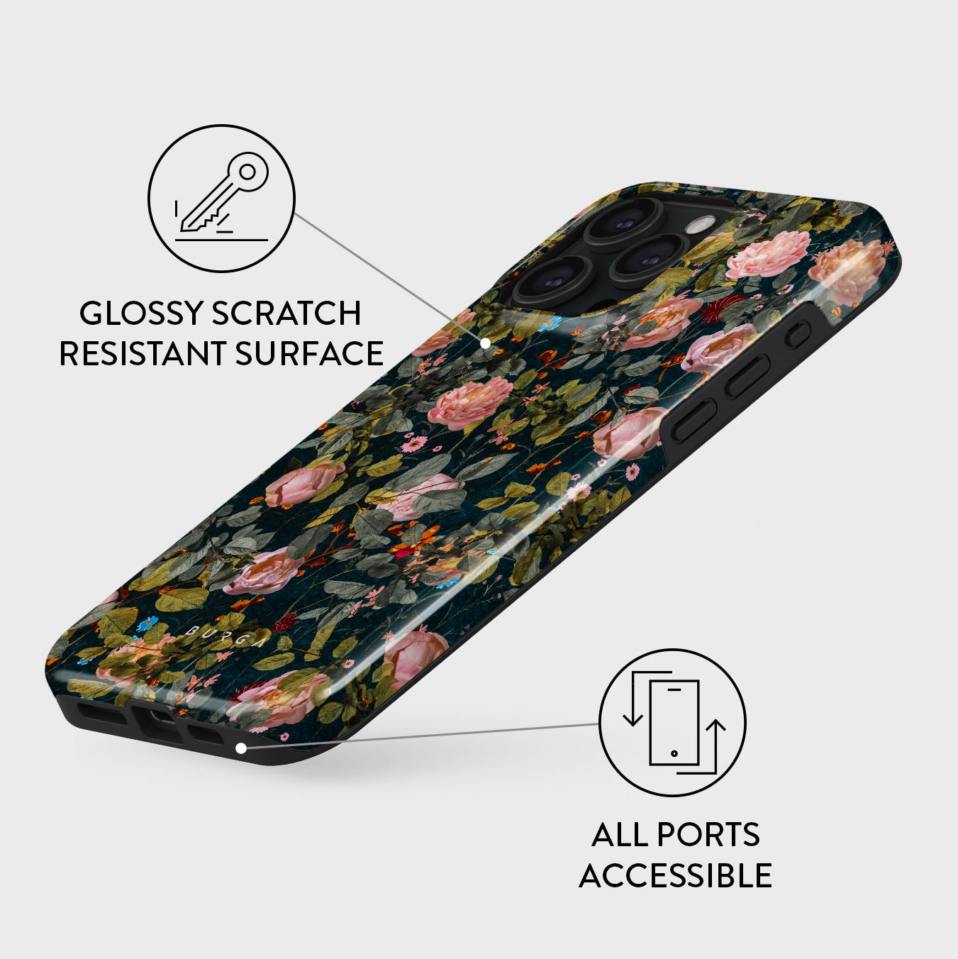 BURGA iPhone15 pro ケース　Bloomy garden Bloomy Garden - Vintage iPhone 15 Pro Case | BURGA