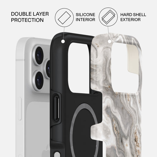 Snowstorm - Grey Marble iPhone 17 Pro Case