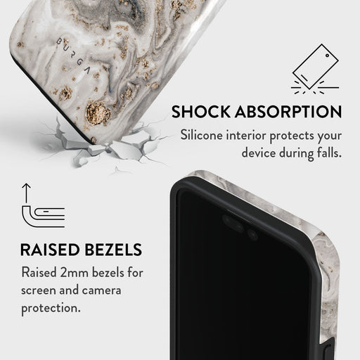 Snowstorm - Grey Marble iPhone 15 Pro Max Case