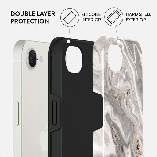 Snowstorm - Grey Marble iPhone 16e Case 2