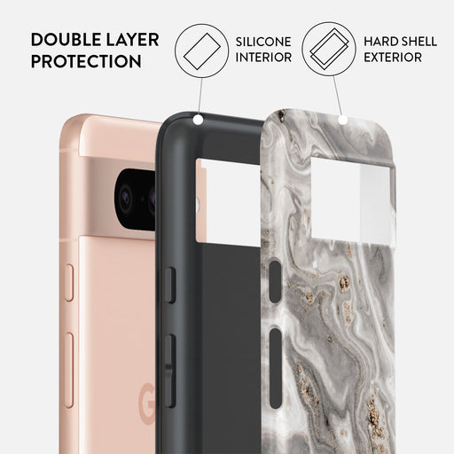 Snowstorm - Grey Marble Google Pixel 8 Case 2
