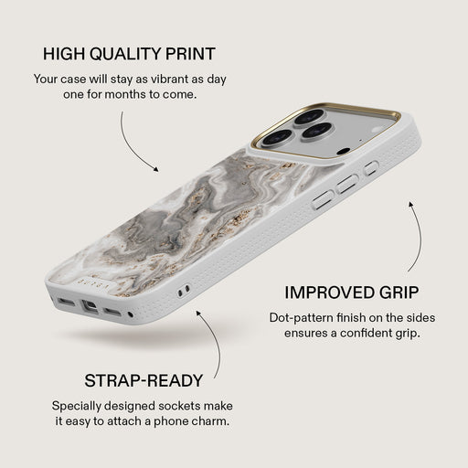 Snowstorm - Grey Marble iPhone 17 Pro Max Case