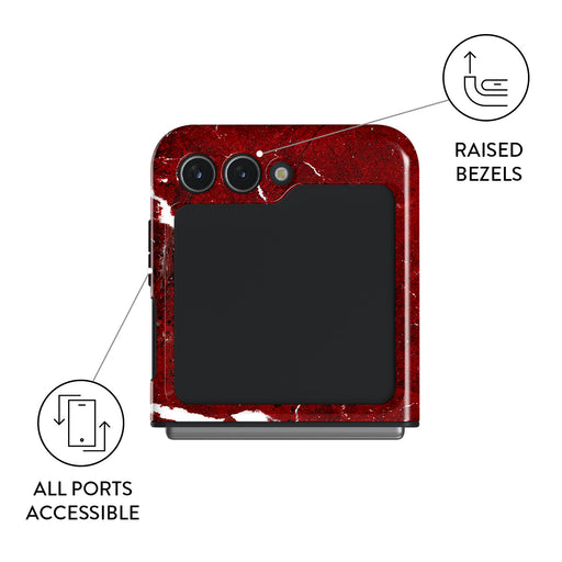 Iconic Red Ruby - Marble Samsung Galaxy Z Flip 5 Case 9