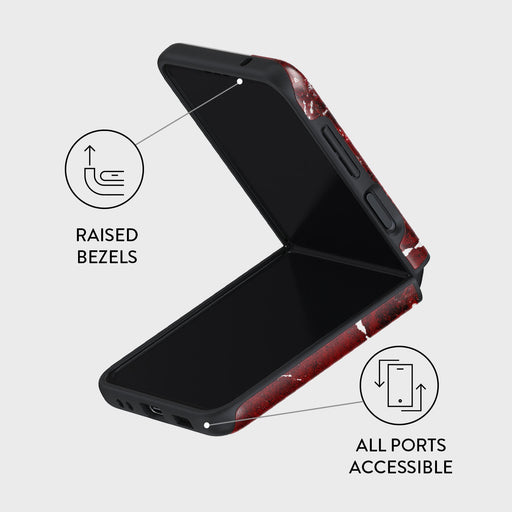 Iconic Red Ruby - Marble Samsung Galaxy Z Flip 3 Case 3