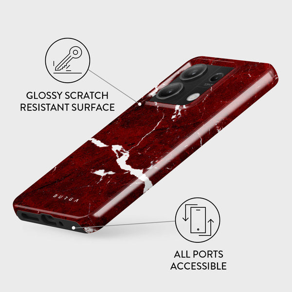 Iconic Red Ruby - Marble Xiaomi Redmi Note 13 5G Case | BURGA