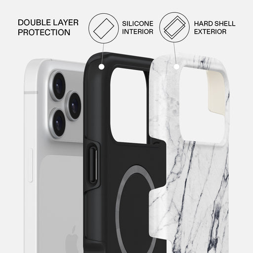 Satin White - Marble iPhone 17 Pro Max Case