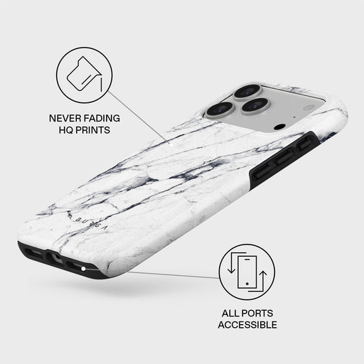 Satin White - Marble iPhone 17 Pro Max Case