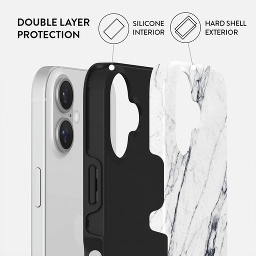 Satin White - Marble iPhone 16 Case 2