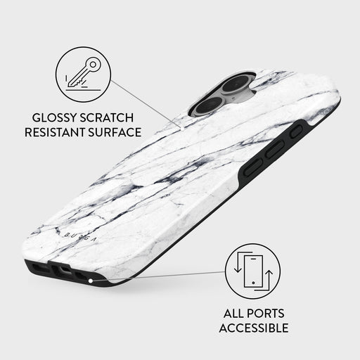 Satin White - Marble iPhone 16 Case 3