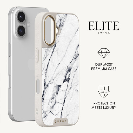 Satin White - Marble iPhone 16 Plus Case