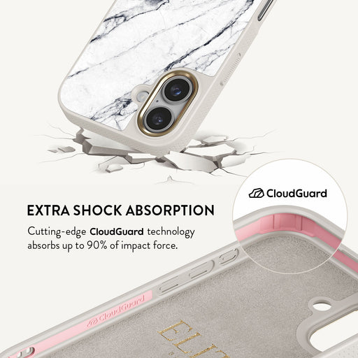 Satin White - Marble iPhone 16 Plus Case