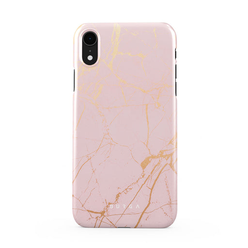 Peachy Gold - Pink Marble iPhone XR Case 1