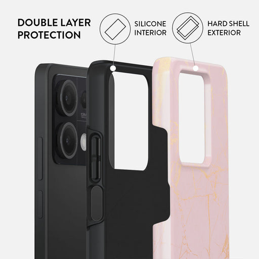 Peachy Gold - Pink Marble Xiaomi Redmi Note 13 5G Case 2