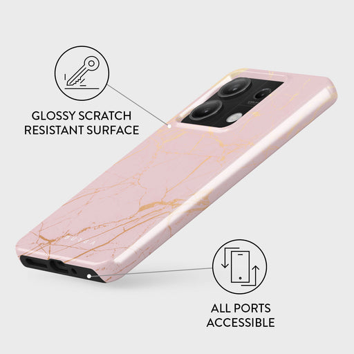 Peachy Gold - Pink Marble Xiaomi Redmi Note 13 5G Case 3