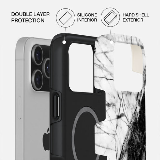 Fatal Contradiction - Black & White Marble iPhone 17 Pro Max Case