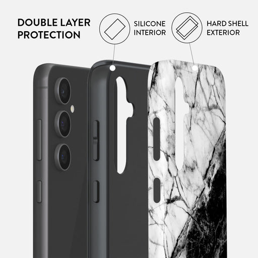 Fatal Contradiction - Black & White Marble Samsung Galaxy S23 FE Case 2