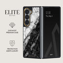 Fatal Contradiction - Black & White Marble Samsung Galaxy Z Fold 6 Case 2