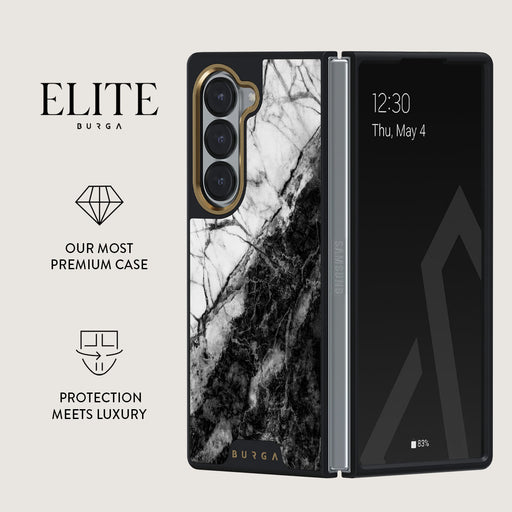 Fatal Contradiction - Black & White Marble Samsung Galaxy Z Fold 6 Case 2