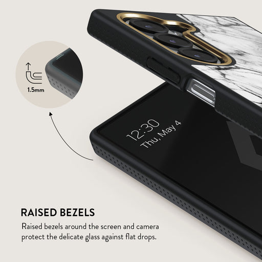 Fatal Contradiction - Black & White Marble Samsung Galaxy Z Fold 6 Case 4
