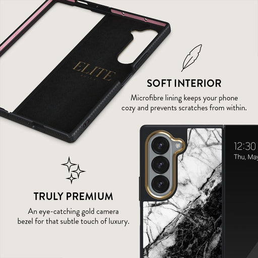 Fatal Contradiction - Black & White Marble Samsung Galaxy Z Fold 6 Case 6