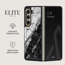 Fatal Contradiction - Black & White Marble Samsung Galaxy Z Fold 5 Case 2