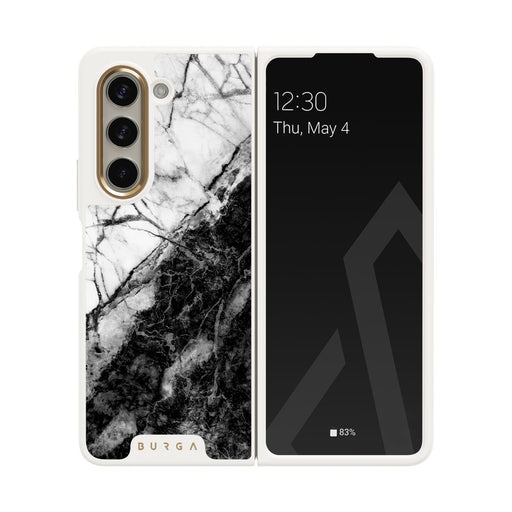 Fatal Contradiction - Black & White Marble Samsung Galaxy Z Fold 5 Case 24