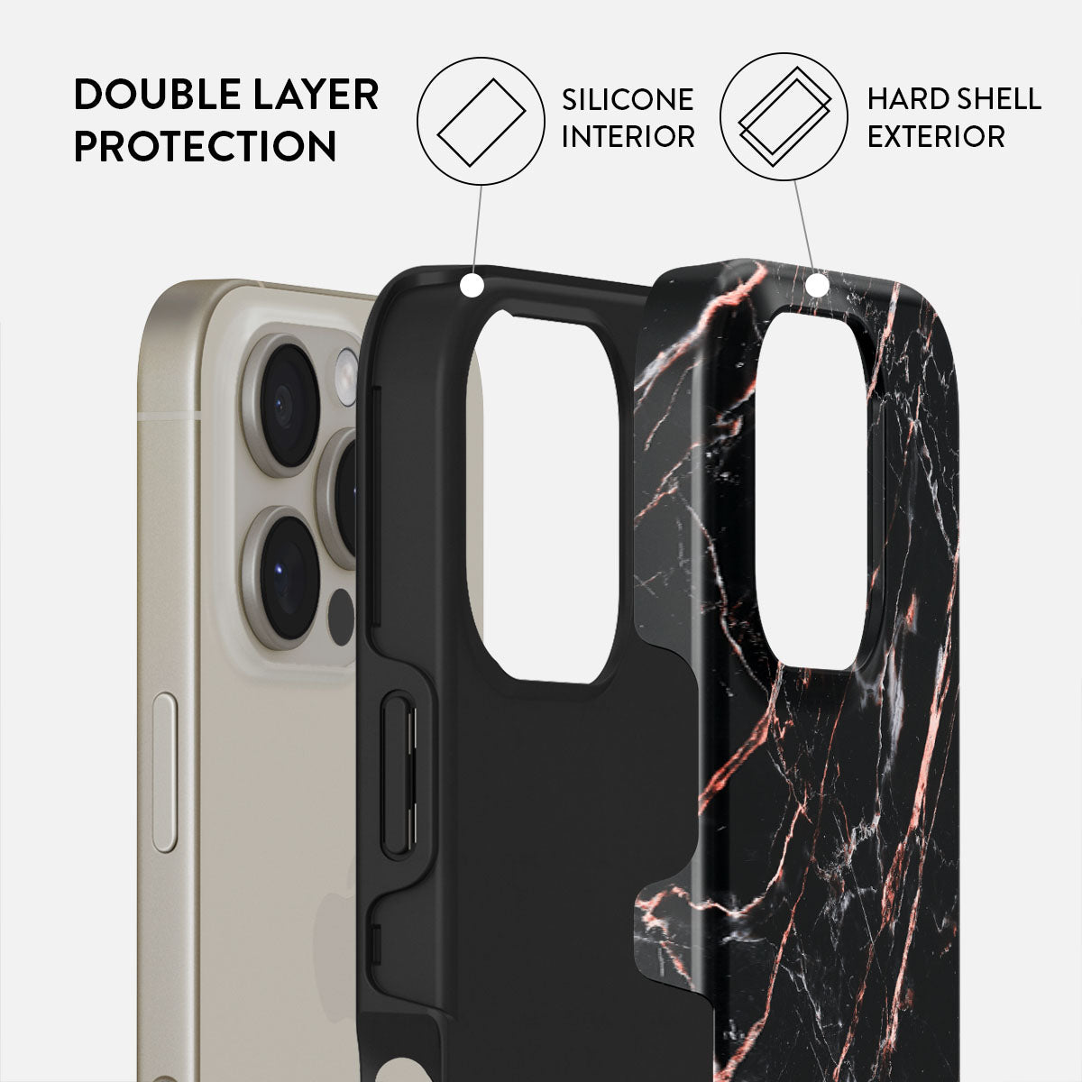 Rose Gold Marble - iPhone 16 Pro Max Case | BURGA