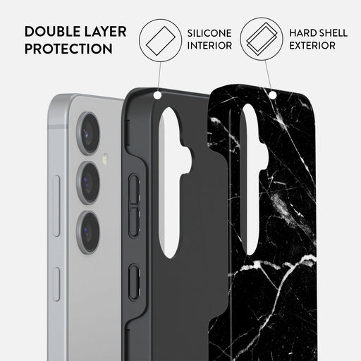 Noir Origin - Black Marble Samsung Galaxy S24 Plus Case 6