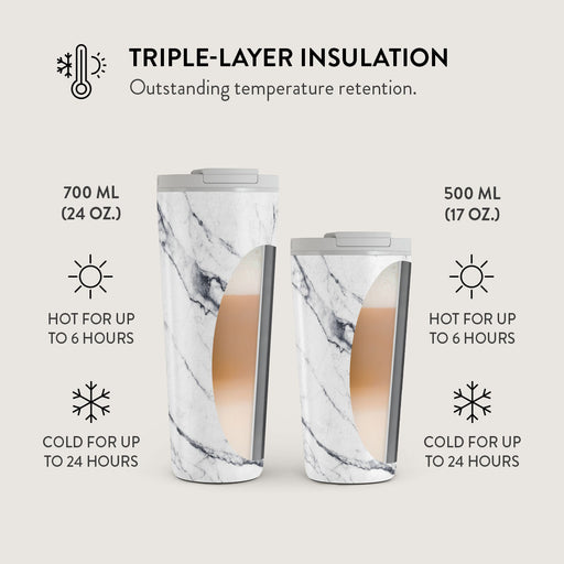 Satin White - Marble Travel Mug 13