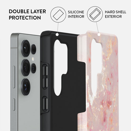 Golden Coral - Pink Samsung Galaxy S25 Ultra Case 2