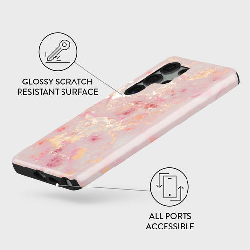 Golden Coral - Pink Samsung Galaxy S25 Ultra Case 3