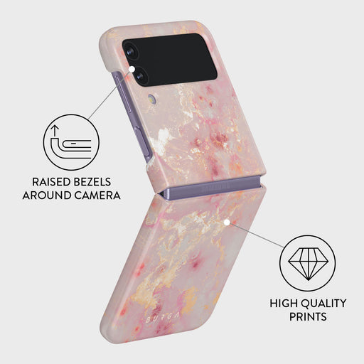 Golden Coral - Pink Samsung Galaxy Z Flip 4 Case 3