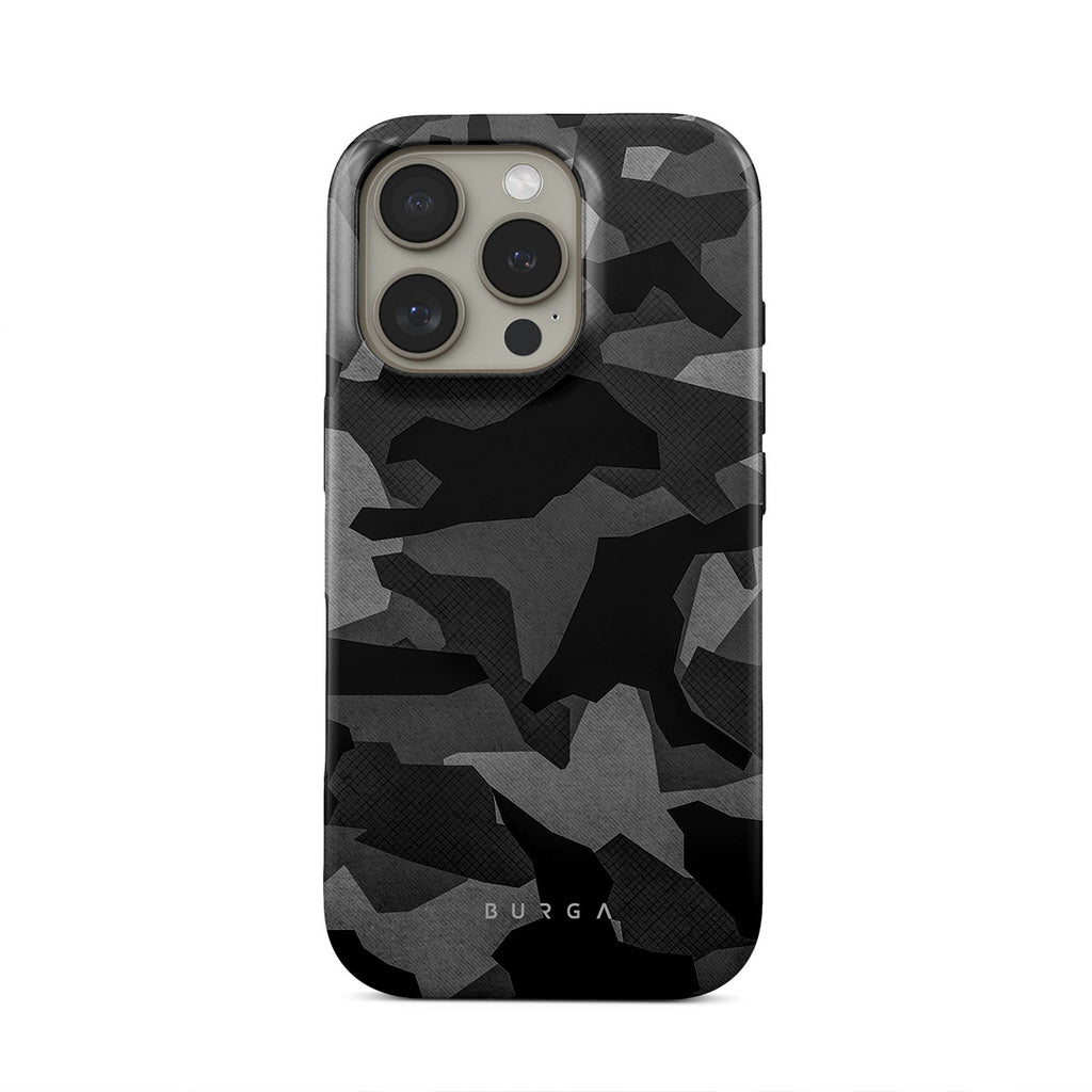 Night Black Camouflage iPhone 16 Pro Case BURGA