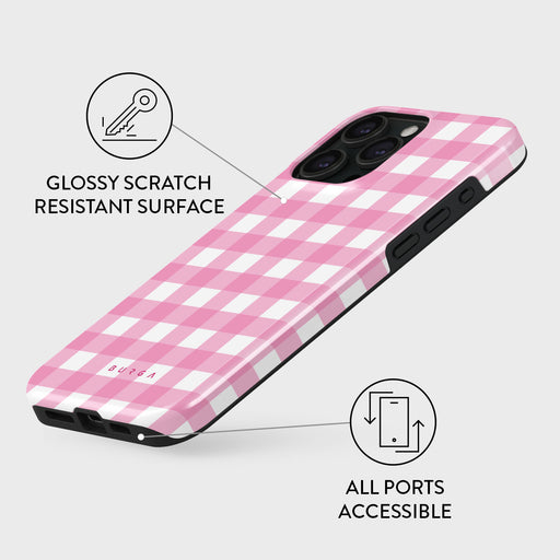 iPhone 15 Pro Max - PC/TPU Pink Hard Case 4G Printed Stripes