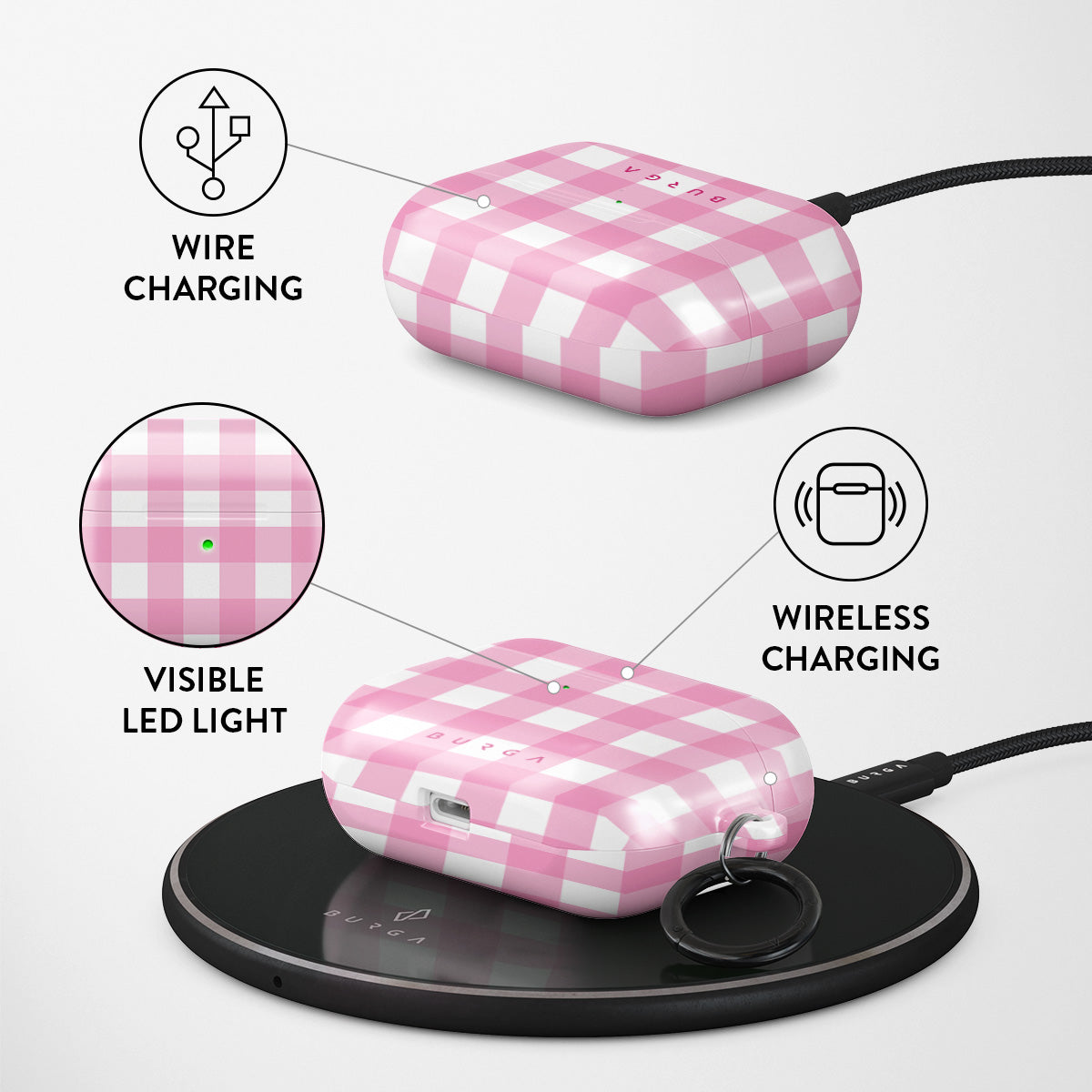 Think Pink - AirPods Pro Case | Burga, image size:1200x1200