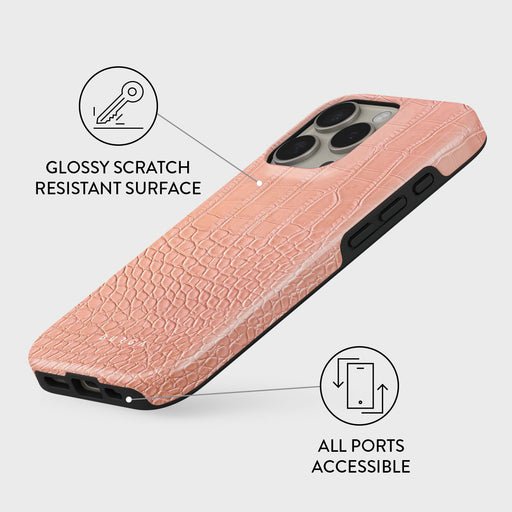 Pink Croco - iPhone 16 Pro Max Case